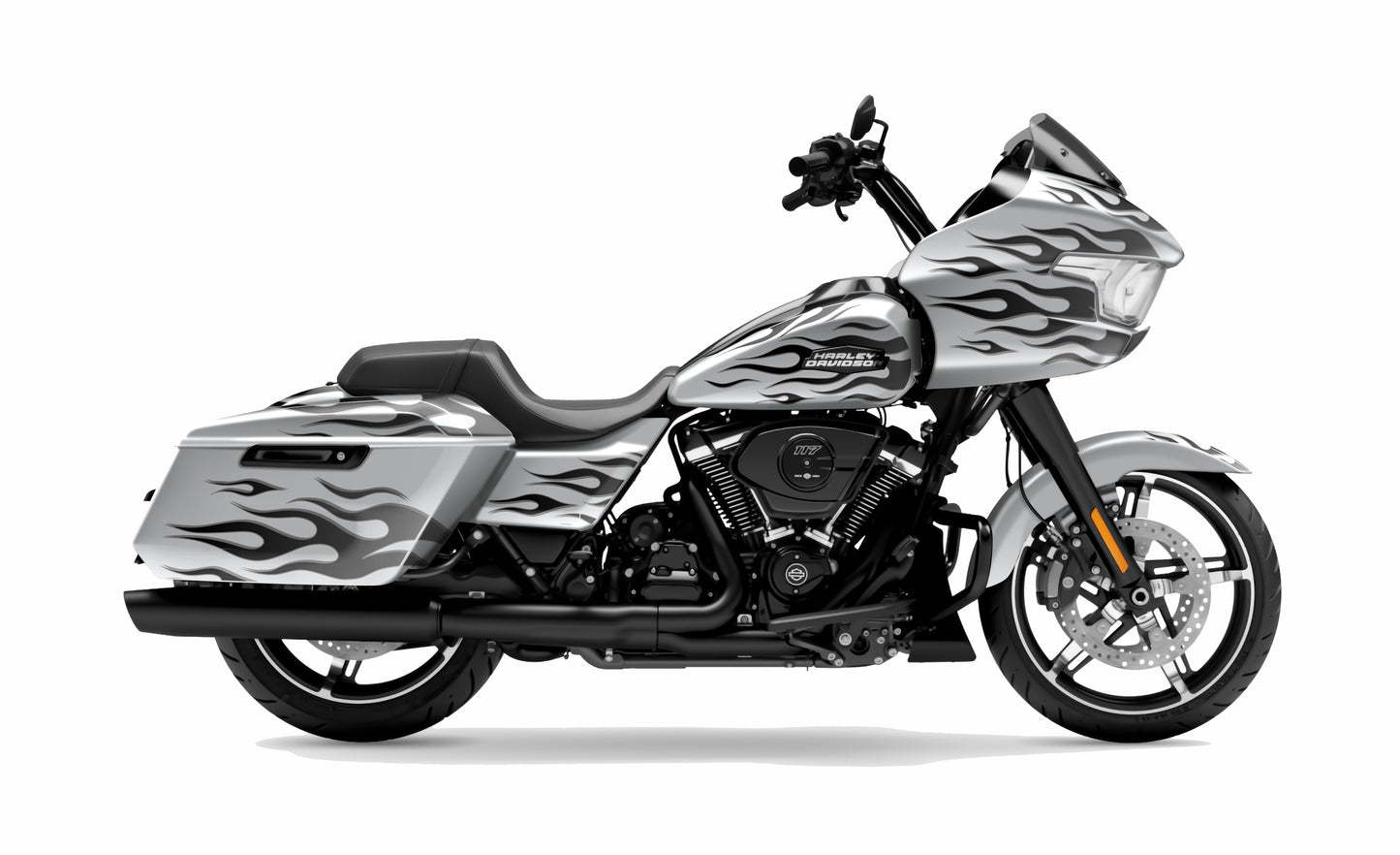 FLAME - GREY Harley Touring Road Glide(FLTRX) Graphics Kit